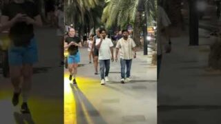 Desi Indian Men on Beach Rd Pattaya Thailand Walking